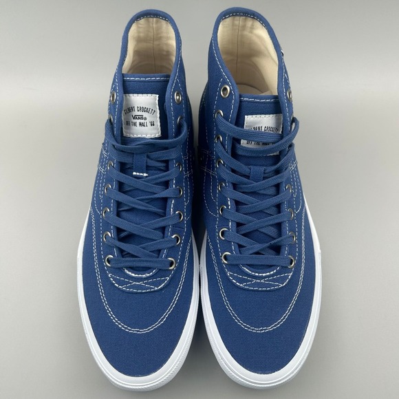 Vans Gilbert Crockett High Decon Men Size 9.5 Blue White Canvas Skate Shoes NEW - Picture 3 of 6